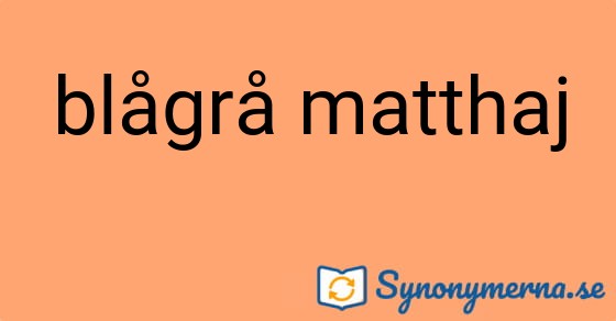 Bild som illustrerar uttrycket blågrå matthaj och dess synonymer.