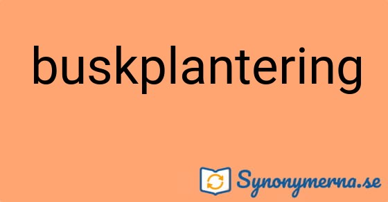 Bild som illustrerar ordet buskplantering och dess synonymer.