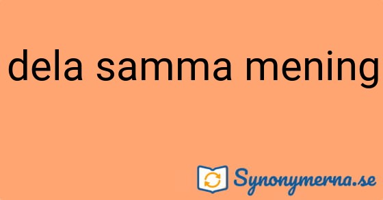Bild som illustrerar uttrycket dela samma mening och dess synonymer.