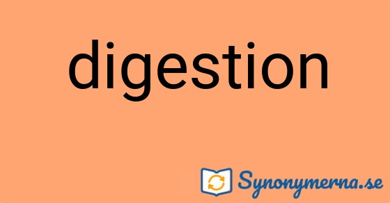 Bild som illustrerar ordet digestion och dess synonymer.