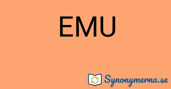 Bild som illustrerar ordet EMU och dess synonymer.