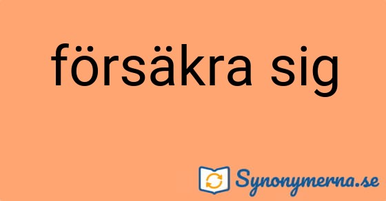 Bild som illustrerar uttrycket försäkra sig och dess synonymer.