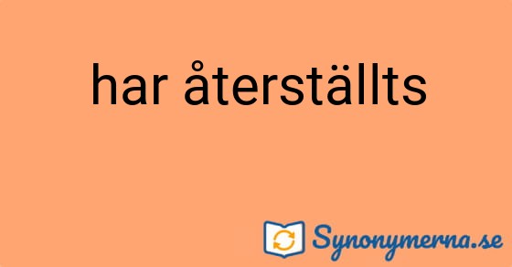 Bild som illustrerar uttrycket har återställts och dess synonymer.