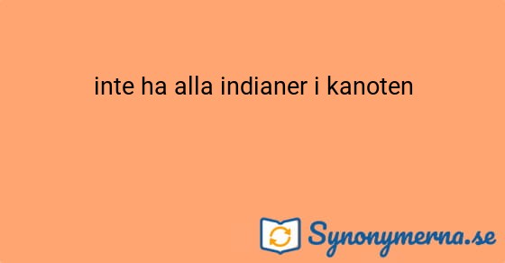 Bild som illustrerar uttrycket inte ha alla indianer i kanoten och dess synonymer.