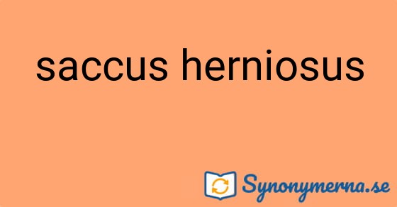 Bild som illustrerar uttrycket saccus herniosus och dess synonymer.