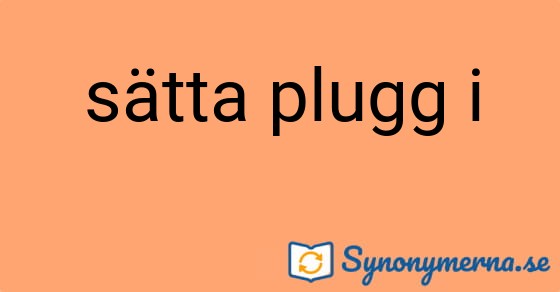 Bild som illustrerar uttrycket sätta plugg i och dess synonymer.