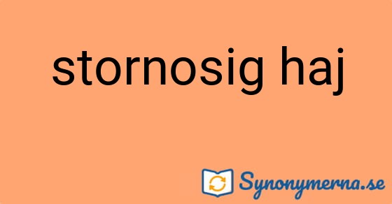 Bild som illustrerar uttrycket stornosig haj och dess synonymer.