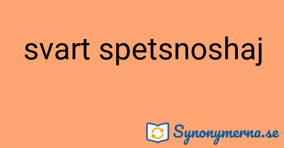 Bild som illustrerar uttrycket svart spetsnoshaj och dess synonymer.