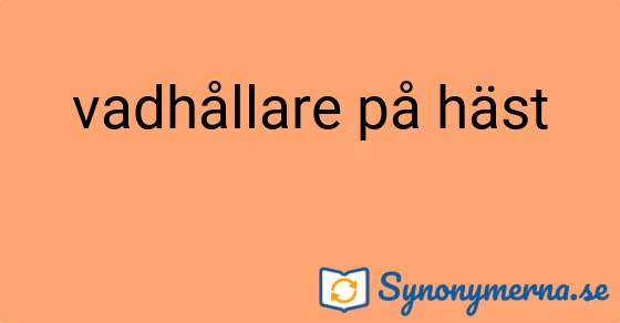Bild som illustrerar uttrycket vadhållare på häst och dess synonymer.