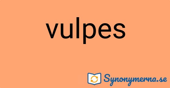 Bild som illustrerar ordet vulpes och dess synonymer.